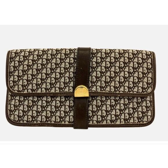 Authentic Christian Dior Trotter Canvas Leather Long Bifold Wallet - Picture 1 of 11